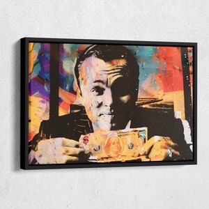 The Wolf of Wall Street Poster Leonardo DiCaprio Movie Canvas Wall Art Home Decor Framed Art