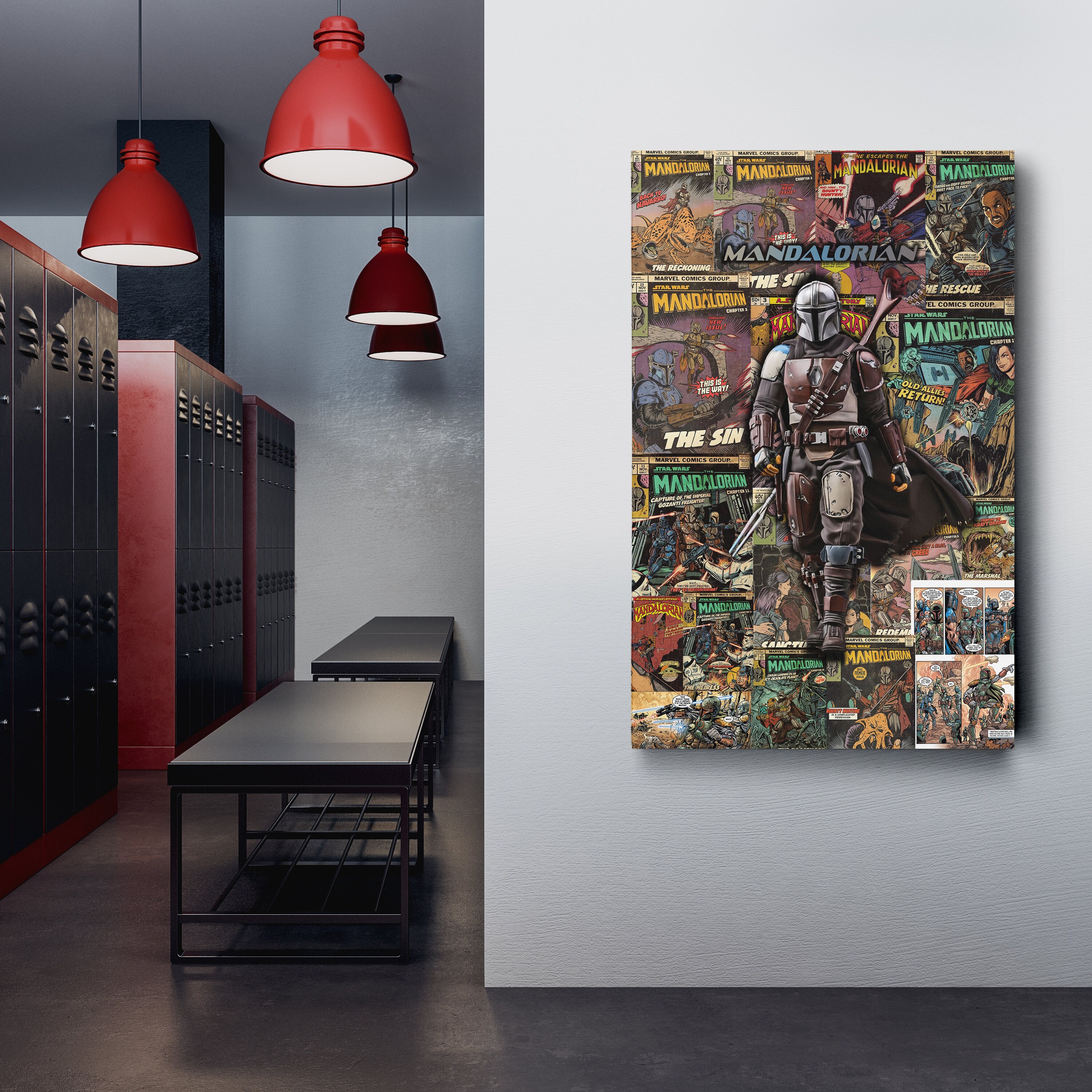 MANDALORIAN Poster Collage Art Star Wars Canvas Wall Art Print Home ...