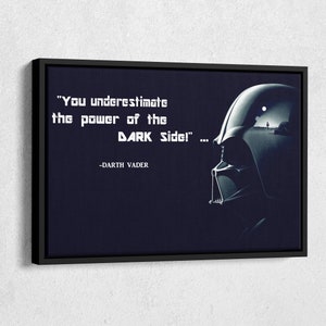 Star Wars Poster Darth Vader Quote Wall Art Canvas Canvas wall art Canvas wall decor Home Decor