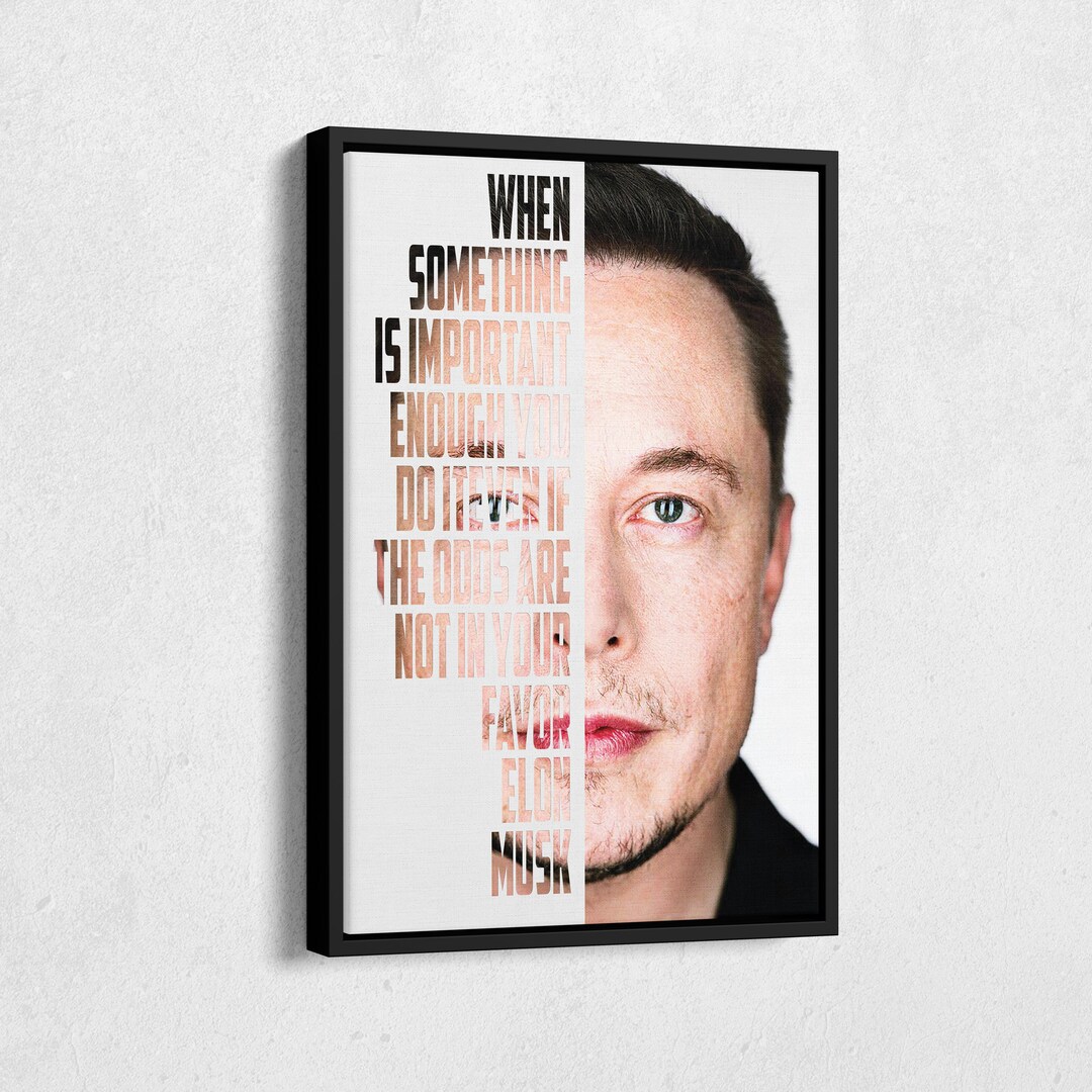 Elon Musk Face Poster Quote Canvas Poster Wall Art Print Home Decor ...