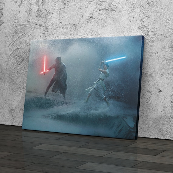 Kylo Ren Vs Rey Skywalker Lightsaber Battle Poster Star Wars