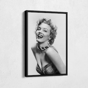 Marilyn Monroe  Poster American Actress Black and White anvas Wall Art Home Decor Framed Art
