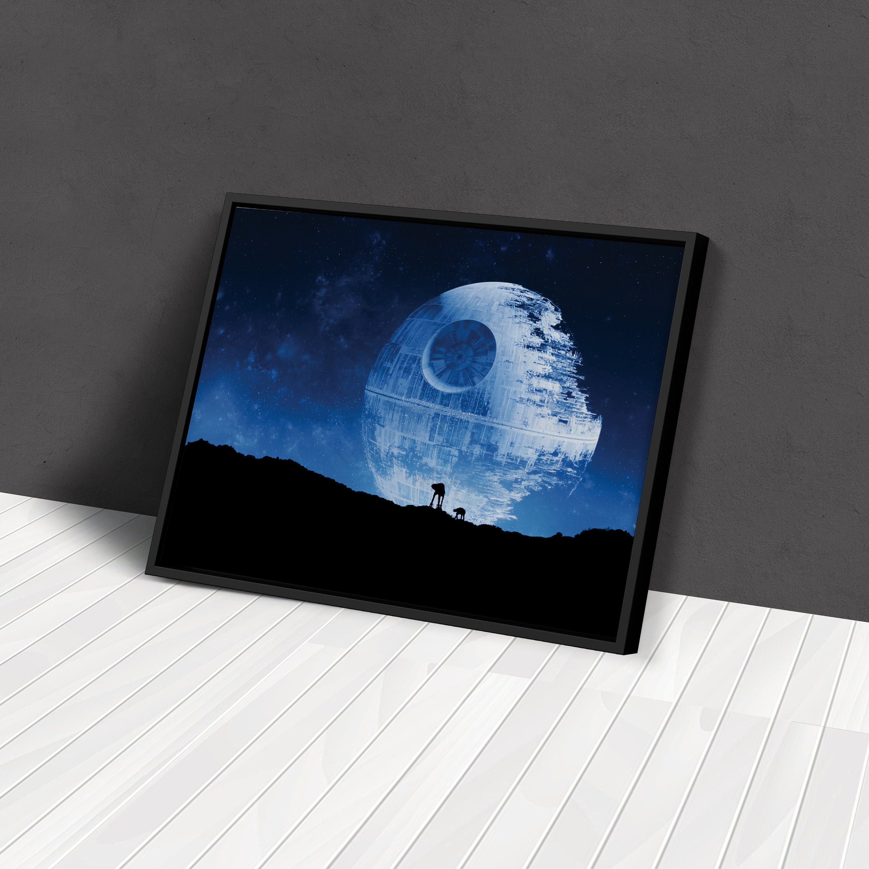 Star Wars Poster Death Star at Space Wall Art Canvas Canvas Wall Art ...