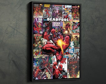 DEADPOOL Collage Art Poster Comics Canvas Wall Art Print Home Decor Framed Poster Art