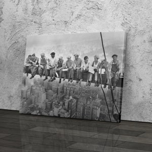 "Lunch Atop A Skyscraper" Classic Black And White Photo - Canvas Or Paper Print Wall Art, Multiple Sizes