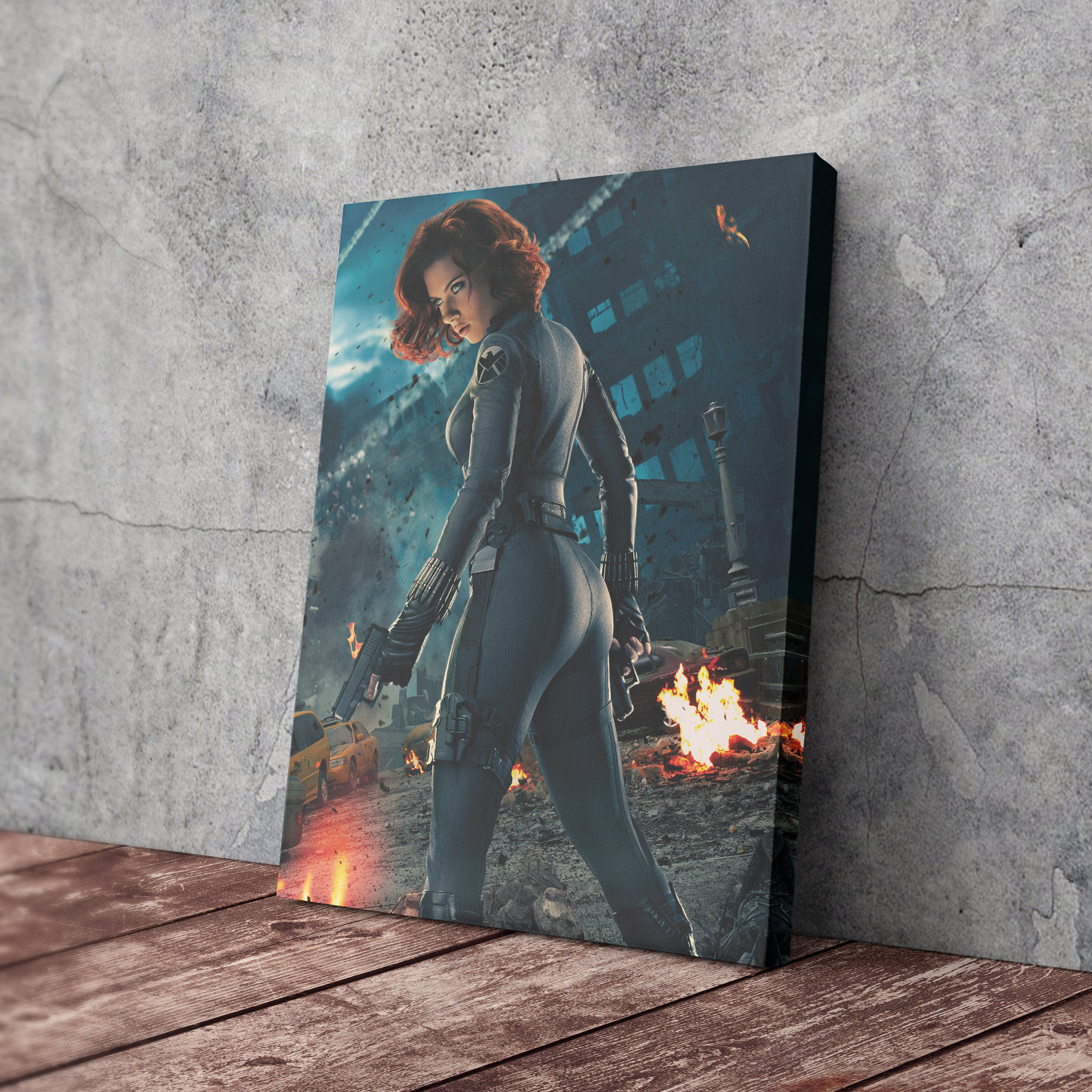 Black Widow Avengers Natasha Romanoff Canvas Wall Art Home Decor Framed ...
