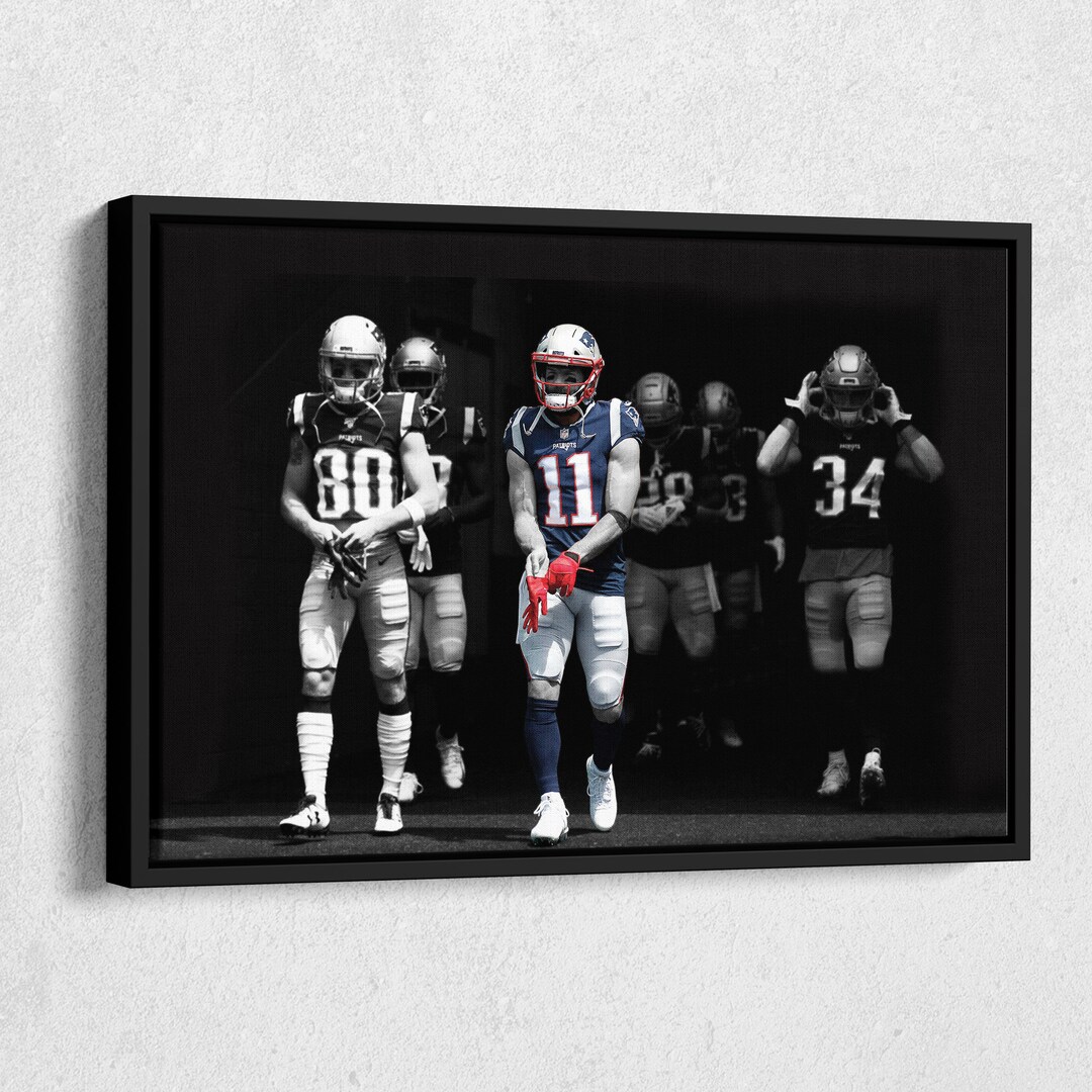 Julian Edelman Highlighted Poster New England Patriots Canvas Wall Art ...
