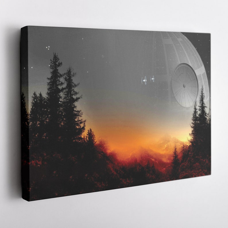 Star Wars Poste Death Star Movie Poster Wall Art Canvas Canvas Wall Art ...