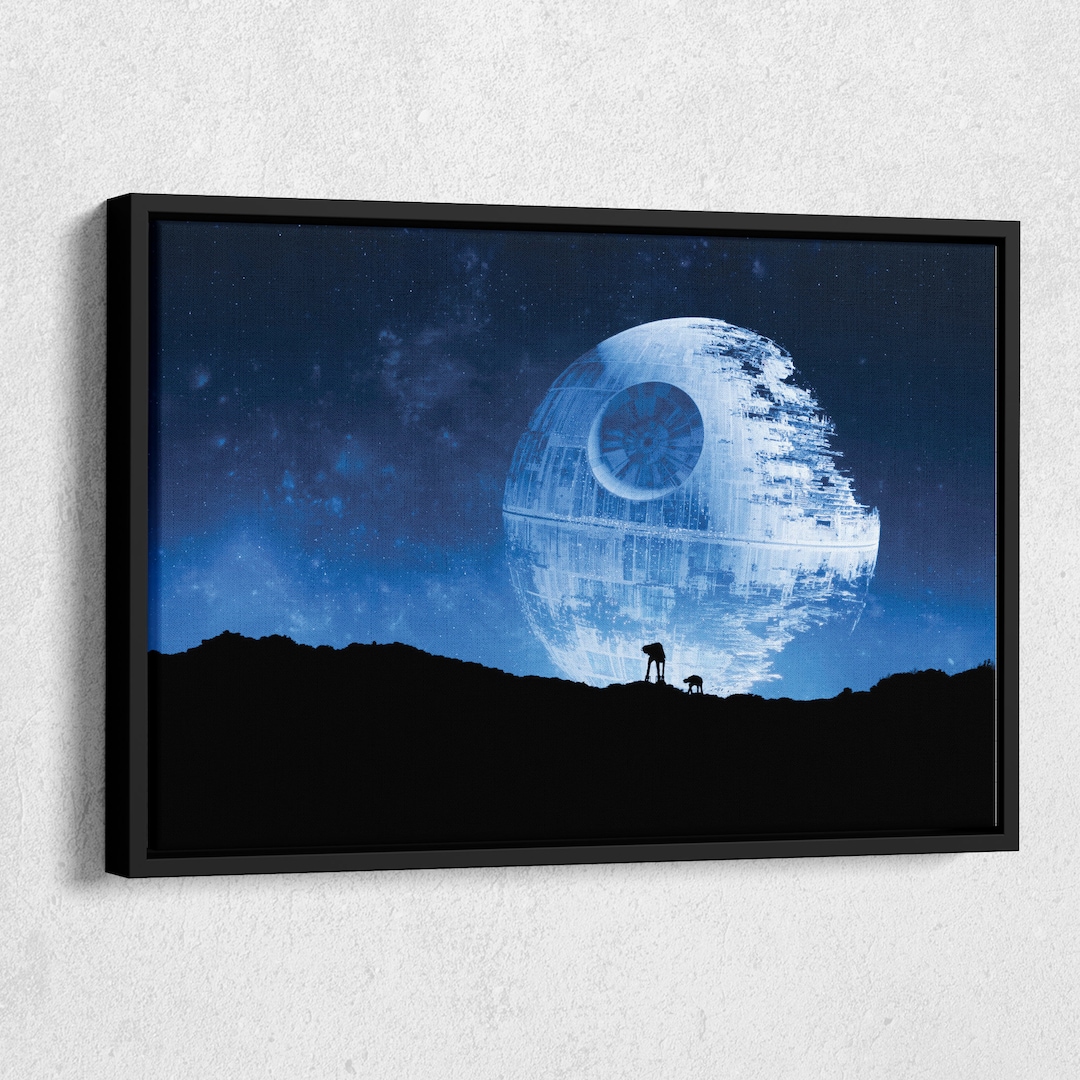 Star Wars Poster Death Star at Space Wall Art Canvas Canvas Wall Art ...