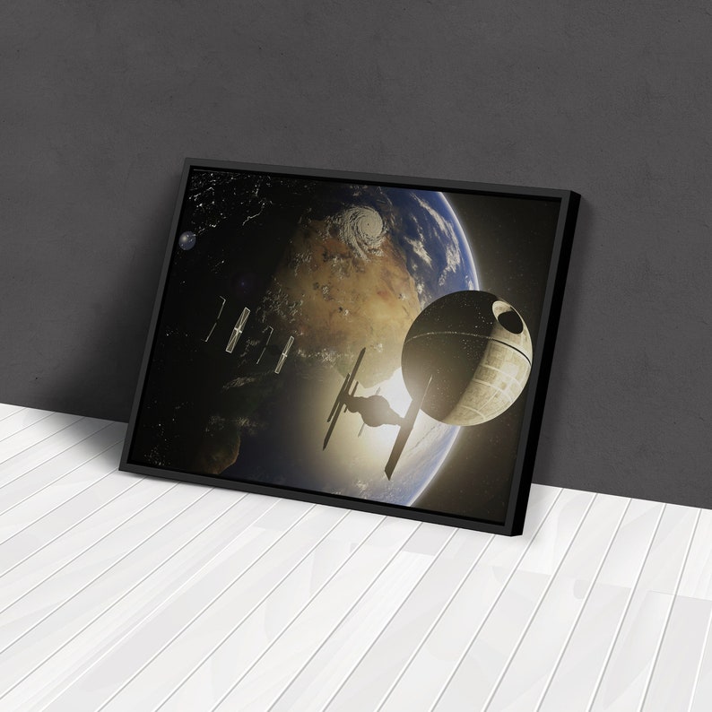 Star Wars Poster Death Star Canvas Wall Art Home Decor Framed Art - Etsy
