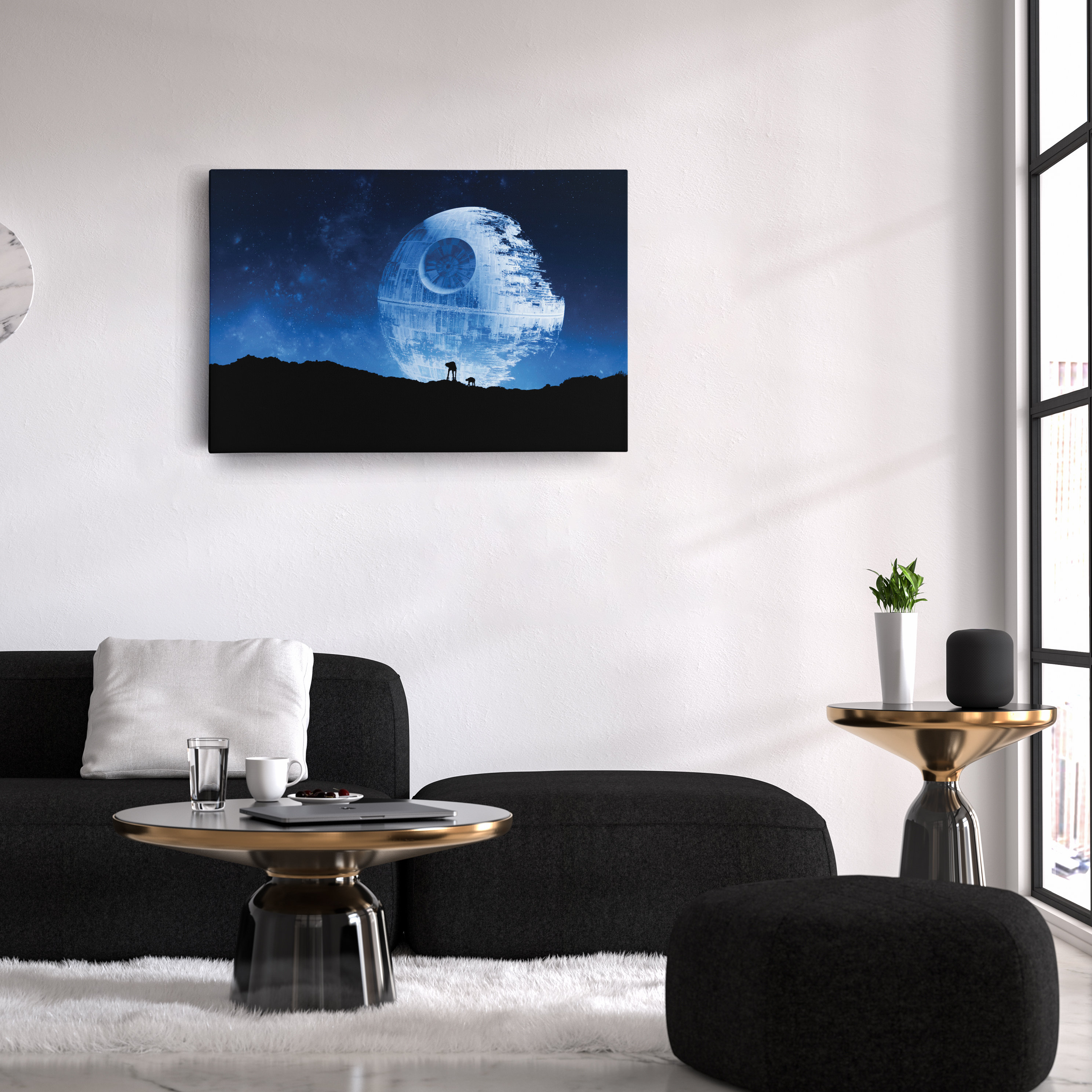 Star Wars Poster Death Star at Space Wall Art Canvas Canvas Wall Art ...