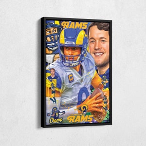 Matthew Stafford Poster Los Angeles Rams NFL Pop Art Canvas Wall Art Home Decor Impressão emoldurado Poster Man Cave Gift