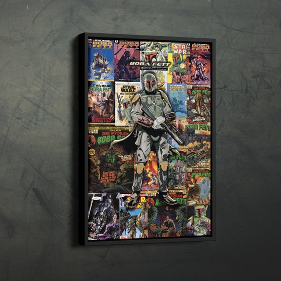 BOBA FETT Poster Collage Art Star Wars Canvas Wall Art Print Home