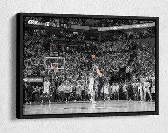 Luka Doncic game winning 3-pointer Mavericks vs Timberwolves Canvas Wall Art Framed Poster Print Home Decor