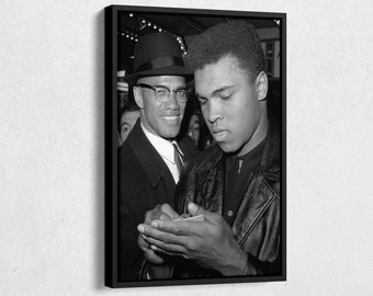 Malcolm X Muhammad Ali Poster Canvas Väggkonst Heminredning Inramad Tavla