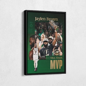 Jaylen Brown MVP Poster Boston Celtics Championship Canvas Wall Art Home Decor Framed Poster Print