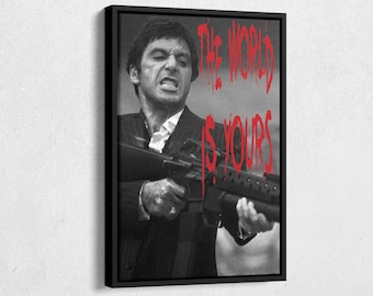 Scarface Al Pacino Poster Movie Canvas Wall Art Home Decor Framed Art