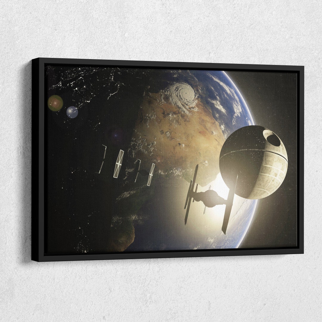 Star Wars Poster Death Star Canvas Wall Art Home Decor Framed Art - Etsy
