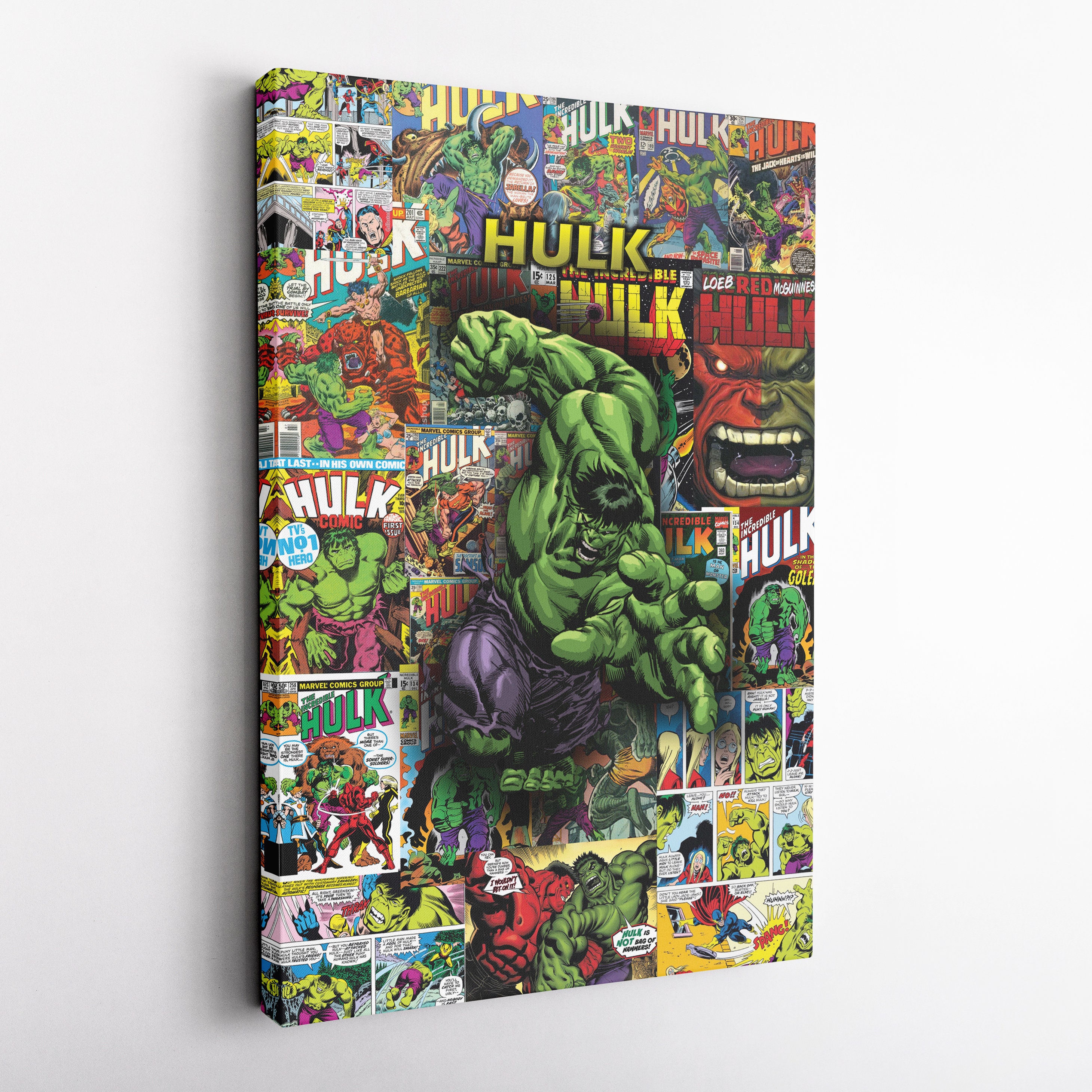 Quadro Su Tela Marvel Hulk Atomic Collage 40x40 Cm – Licenza Ufficiale, Stampe Da Parete, Pronto Da Appendere - 3