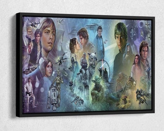 Star Wars Painting Poster Movie Canvas Wall Art Home Decor Framed Art