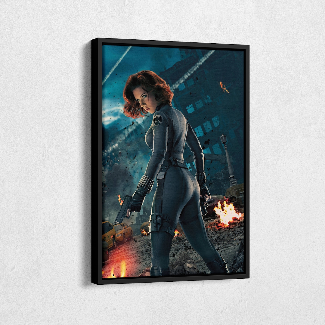 Black Widow Avengers Natasha Romanoff Canvas Wall Art Home Decor Framed ...