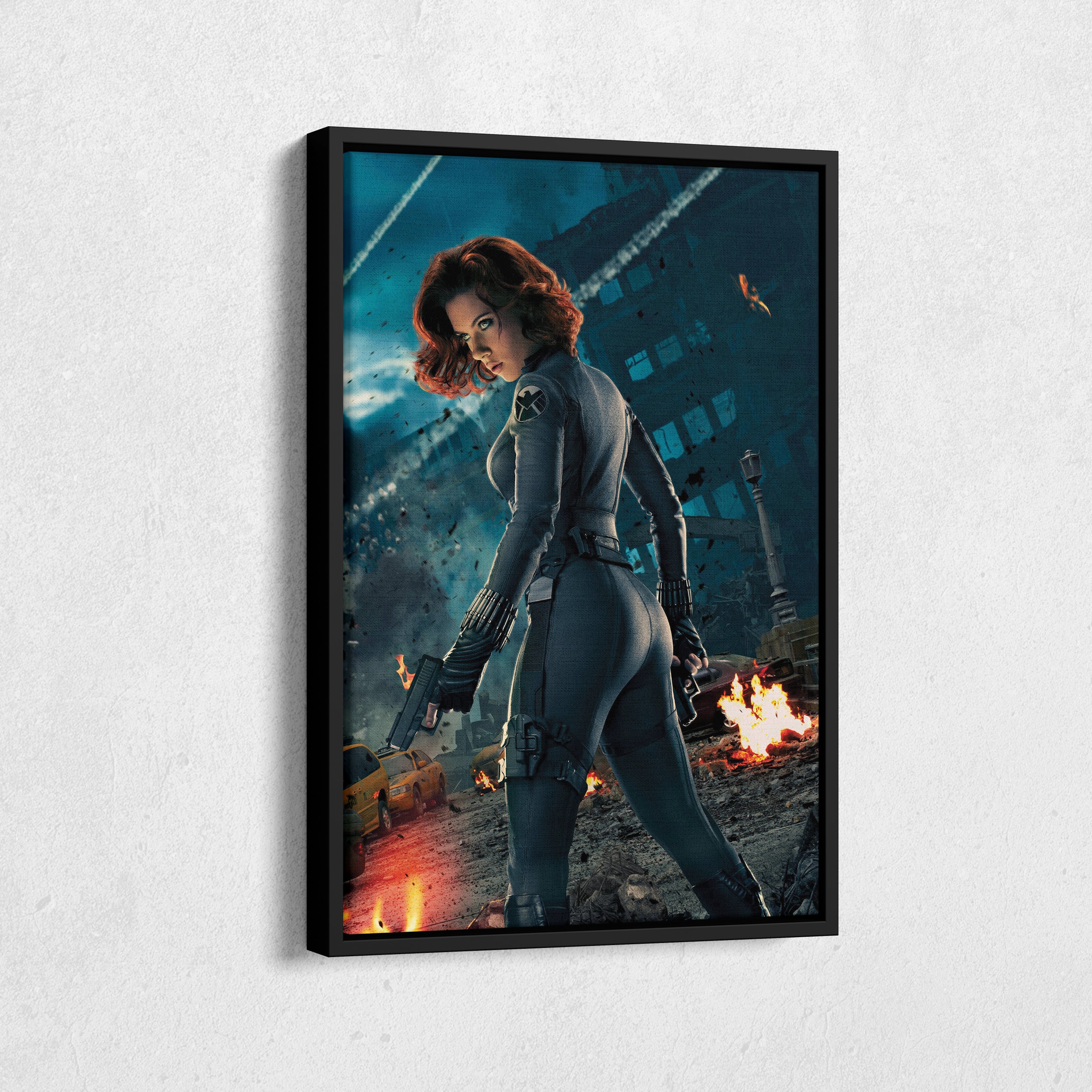 Black Widow Avengers Natasha Romanoff Canvas Wall Art Home Decor Framed ...