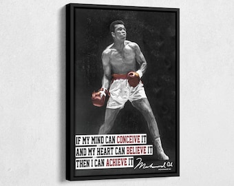 Muhammad Ali Poster Van Gogh Style Painting Quote Poster Boxing Canvas Poster Wall Art Print Home Decor Framed Art