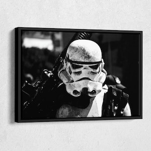 Stormtrooper Poster Star Wars Black and White Canvas Wall Art Home Decor Framed Art