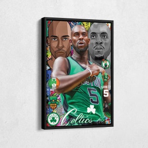 Kevin Garnett Poster Boston Celtics NBA Pop Art Canvas Wall Art Home Decor Print Framed Poster Man Cave Gift