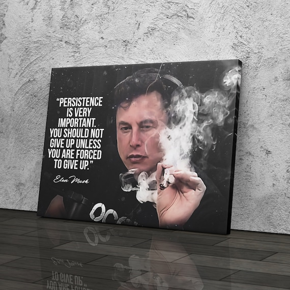 Elon Musk Cigar Poster Quote Canvas Poster Wall Art Print Home Decor Framed  Art