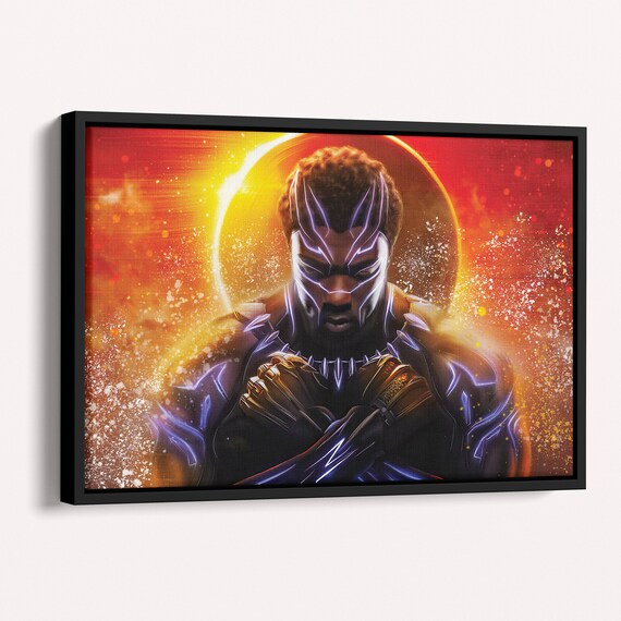 Black Panther Poster Marvel Comics Superhero Drawing Canvas Wall Art Print Home Decor Framed Poster
