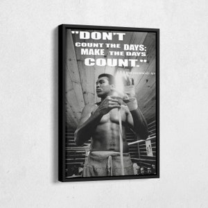 Muhammed Ali Schwarz Weiß Poster Zitat Boxen Leinwand Wand Kunst Wohnkultur gerahmt Kunst