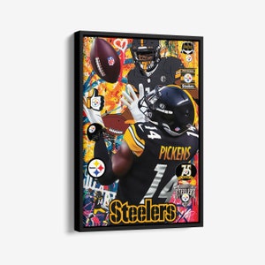 George Pickens Poster Pittsburgh Steelers NFL Pop Art Canvas Wall Art Home Decor Print Framed Poster Man Cave Gift