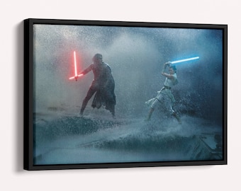 Kylo Ren Vs Rey Skywalker Lightsaber Battle Poster Star Wars