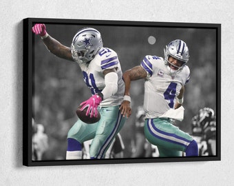 Dak and Zeke Poster Celebration Dallas Cowboys Canvas Wall Art Home Decor Framed Art