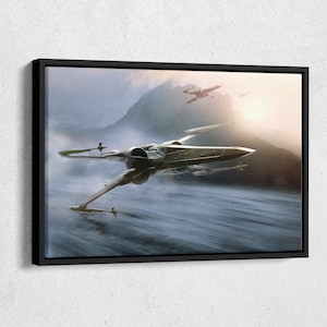 X wing Starfighter Poster Starwars Canvas Wall Art Home Decor Framed Art