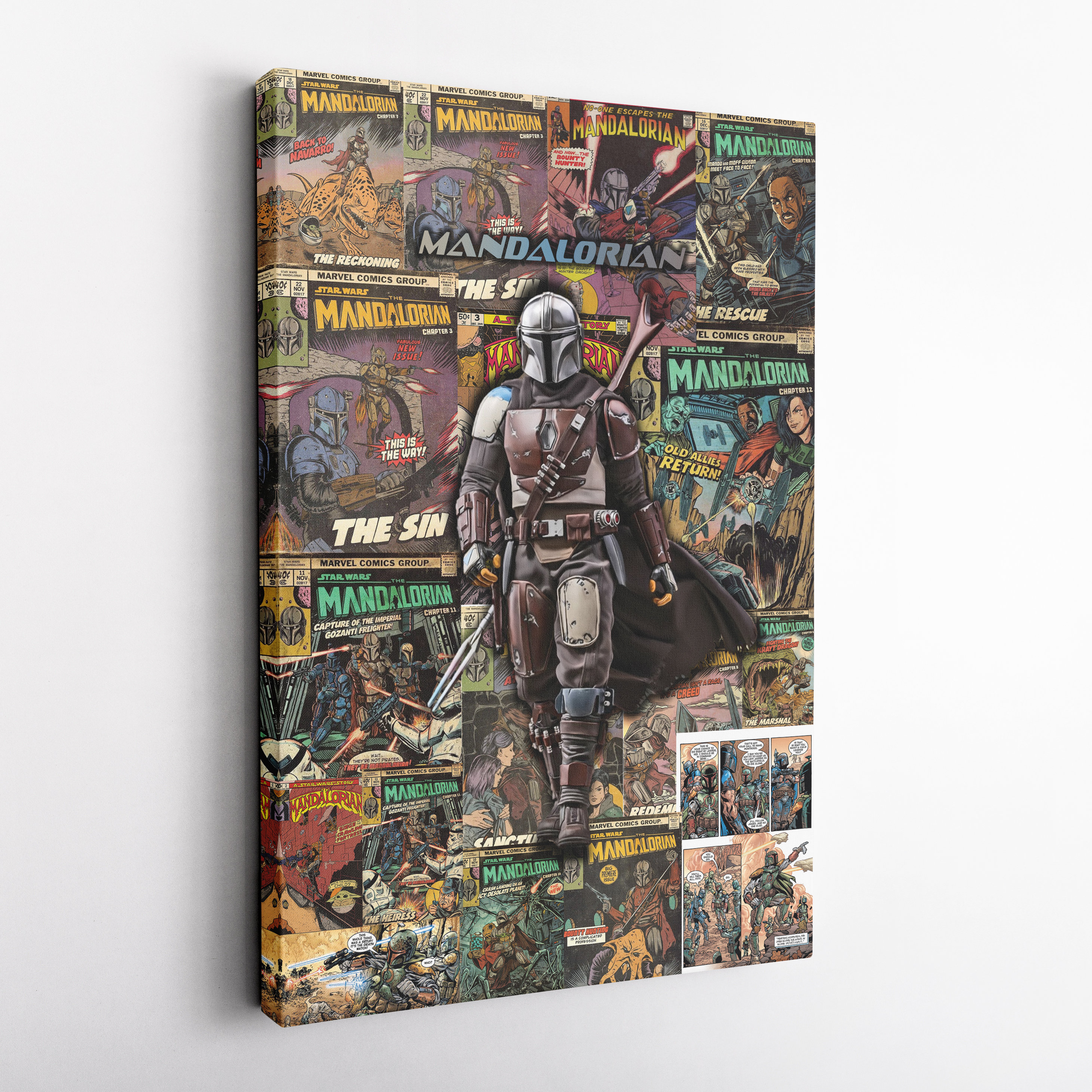 MANDALORIAN Poster Collage Art Star Wars Canvas Wall Art Print Home ...