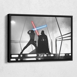Star Wars Poster Darth Vader Luke Skywalker Fight Wall Art Canvas Canvas wall art Canvas wall decor Home Decor