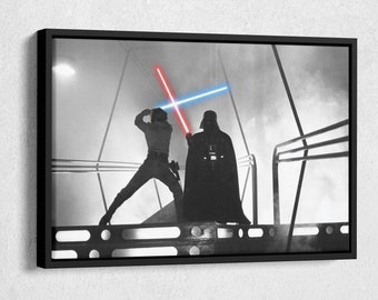 Star Wars Poster Darth Vader Luke Skywalker Fight Wall Art Canvas Canvas wall art Canvas wall decor Home Decor