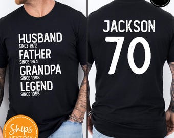 Grandpa Birthday Gift, Custom Birthday Shirt for 70th Birthday Gifts, 70th Grandpa Tshirt, Gift for Husband, Custom Shirts for Mens