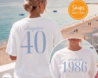 40th Birthday Personalized Birthday Shirt, Vintage 1986 Shirt, 40th Birthday Tshirt, Gift for Mom, Chapter 40 Tee