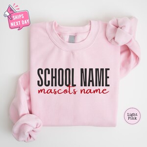 Custom School Spirit Sweatshirt, School Mascot Custom Hoodie, School Name Custom Sweatshirt, Personalized School Sweatshirts, Wildcats image 5