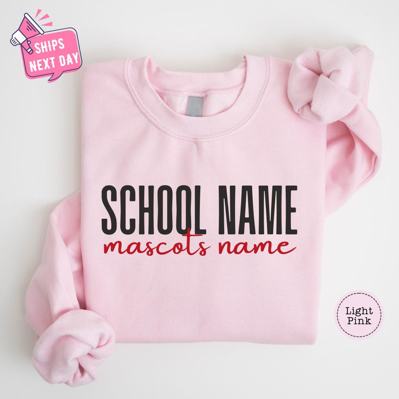 Custom School Spirit Sweatshirt, School Mascot Custom Hoodie, School Name Custom Sweatshirt, Personalized School Sweatshirts, Wildcats image 5