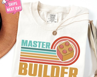 Master Builder Tshirt, Comfort Colors Block Building Shirt, Building Brick Shirt, Funny Brick Shirt, Building Blocks Builder Birthday Gift