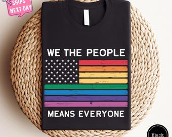 Rainbow Flag Patriotic Shirt, Pride Month Shirt, LGBT Pride Parade Tshirt, Equal Right Shirt, Lesbian Pride Tee, Trans Ally Shirt, LGBT GIft