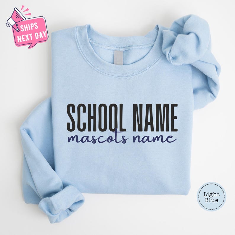 Custom School Spirit Sweatshirt, School Mascot Custom Hoodie, School Name Custom Sweatshirt, Personalized School Sweatshirts, Wildcats image 4
