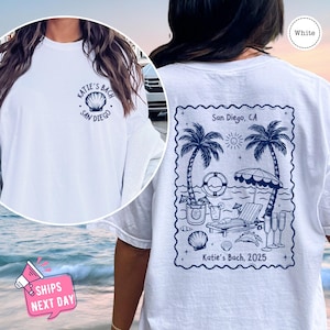 Camiseta personalizada Comfort Colors para despedida de soltera en la playa, camiseta costera para despedida de soltera, regalo con estampado playero para despedida de soltera, camisetas personalizadas para damas de honor de despedida de soltera