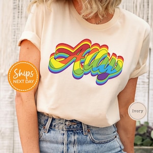 LGBTQ Pride Ally Shirt, Comfort Colors Ally Tshirt for Pride Parade, Pride Month Shirt, Lgbtq Ally Shirt, Straight Ally Tshirt, Mom Ally Tee
