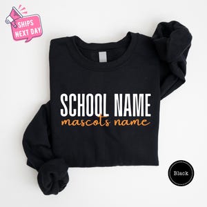 Custom School Spirit Sweatshirt, School Mascot Custom Hoodie, School Name Custom Sweatshirt, Personalized School Sweatshirts, Wildcats image 3