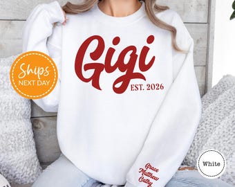 Personalized Gigi Sweatshirt, Personalized Gift for Grandma, Custom Hoodie for Mothers Day Gift